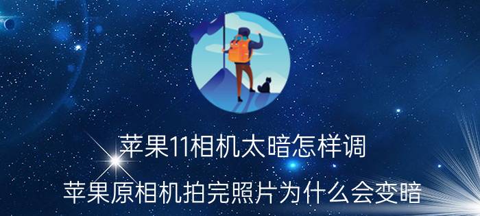 苹果11相机太暗怎样调 苹果原相机拍完照片为什么会变暗？